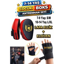 Liggo 7-14 Yaş Çocuk Boks Eldiveni Boks Lapası Seti Boks Antrenman Eğitim Seti