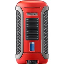 Colibri Apex Tek Torch Pürmüz Metalik Kırmızı-Siyah Puro Çakmağı