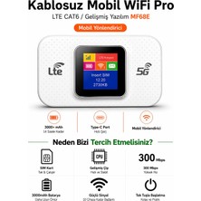 Atlt Atlantis Kablosuz Mini Wifi Pro Lte 4g Modem 3.000MAH Sim Kartlı 300MBPS Yüksek Hızlı Kablosuz Yönlendirici Cep Telefonları Dizüstü Bilgisayarlar ve Tabletler Için Uygun 10 Cihaza Kadar Bağlantı Taşınabilir