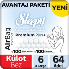 Sleepy Bio Natural Premium Plus Airbag Comfort Avantaj Paketi Külot Bez 6 Numara Xlarge 64 Adet