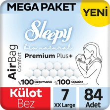 Sleepy Bio Natural Premium Plus Airbag Comfort Mega Paket Külot Bez 7 Numara Xxlarge 84 Adet