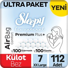 Sleepy Bio Natural Premium Plus Airbag Comfort Ultra Paket Külot Bez 7 Numara Xxlarge 112 Adet
