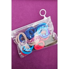 Cinderella 25'li Günlük Kullanım Dayanıklı Kadın Renkli Lastik Toka Seti 4.5cm - Yumuşak Lastikli Saç Tokası