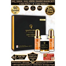 Dr. Sammy's Quarine 2 Aylık Saç Bakım Seti (2 Serum+1 Multivitamin) Dökülme ve yıpranma Karşıtı Bitkisel Kök Hücre Ekstratları, Vitamin, Mineral İçeren Saç, Sakal, Kaş ve Kirpik Onarıcı Premium Set