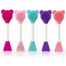 Skygo Tineke 3 In 1 Ayıcık Silikon Maske Sürme Peeling ve Temizleme Firçası Silikon Maske Spatulası