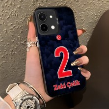 HONTINGA Vivo Y28 ile Uyumlu Kılıfı Silikon Kenar Sert Arka Düşüme Önleyici Basitlik Anti Düşme Kamera Korumali Dünya Kupası 2 Numara Zeki Çelik Desen Telefon Kılıfı K1-1205