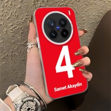 HONTINGA Vivo X200 Pro ile Uyumlu Kılıfı Silikon Kenar Sert Arka Düşüme Önleyici Basitlik Anti Düşme Kamera Korumali Dünya Kupası 4 Numara Samet Akaydın Desen Telefon Kılıfı K1-1207