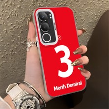 HONTINGA Vivo Y19S ile Uyumlu Kılıfı Silikon Kenar Sert Arka Düşüme Önleyici Basitlik Anti Düşme Kamera Korumali Dünya Kupası 3 Numara Merih Demiral Desen Telefon Kılıfı K1-1206