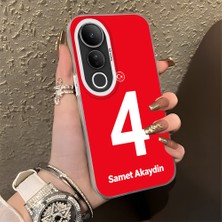 HONTINGA Vivo V50 Lite ile Uyumlu Kılıfı Silikon Kenar Sert Arka Düşüme Önleyici Basitlik Anti Düşme Kamera Korumali Dünya Kupası 4 Numara Samet Akaydın Desen Telefon Kılıfı K1-1207