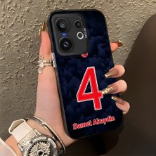 HONTINGA Vivo X200 Fe ile Uyumlu Kılıfı Silikon Kenar Sert Arka Düşüme Önleyici Basitlik Anti Düşme Kamera Korumali Dünya Kupası 4 Numara Samet Akaydın Desen Telefon Kılıfı K1-1207