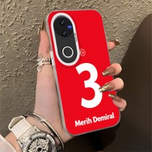 HONTINGA Vivo V50 ile Uyumlu Kılıfı Silikon Kenar Sert Arka Düşüme Önleyici Basitlik Anti Düşme Kamera Korumali Dünya Kupası 3 Numara Merih Demiral Desen Telefon Kılıfı K1-1206