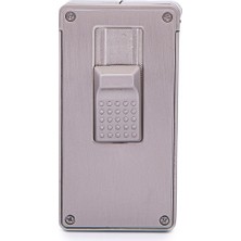 Parmida Çift Torch Pürmüz Fırçalı Gümüş Metal Puro Çakmağı - TR7240
