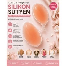 Pileli Store Yapışkanlı Silikon Sütyen Klipsli | Dolgunlaştırıcı Görünmez Straplez Sütyen | Kendinden Yapışkanlı Göğüs Toparlayıcı
