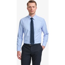 Pierre Cardin Erkek Mavi Regular Fit Uzun Kollu Basic Gömlek 50325337-VR036