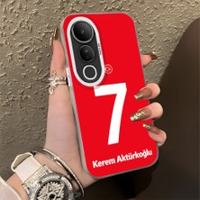 HONTINGA Vivo V50 Lite ile Uyumlu Kılıfı Silikon Kenar Sert Arka Düşüme Önleyici Basitlik Anti Düşme Kamera Korumali Dünya Kupası 7 Numara Kerem Aktürkoğlu Desen Telefon Kılıfı K1-1210
