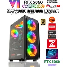 Zeiron GTA-VI X9 ✔ Ryzen 7 7800X3D DDR5 32GB 6000MHZ Ram 1TB M.2 Nvme SSD 8GB GDDR7 RTX5060 Ekran Kartı Premium Oyuncu Masaüstü Bilgisayarı Masaüstü Bilgisayar