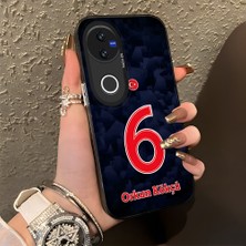 HONTINGA Vivo V50 ile Uyumlu Kılıfı Silikon Kenar Sert Arka Düşüme Önleyici Basitlik Anti Düşme Kamera Korumali Dünya Kupası 6 Numara Orkun Kökçü Desen Telefon Kılıfı K1-1209