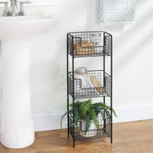 Go Dekor 3 Katmanlı Dikey Banyo Raf Ünitesi Modern Tasarım Dayanıklı Çelik 73 cm Yükseklik