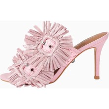 Kurt Geiger Kurt Geıger Pembe Çiçek ve Taş Detaylı Kadın Stiletto Topuklu Ayakkabı