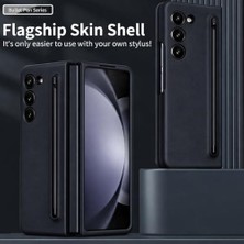 Skygo Galaxy Z Fold 7 ile Uyumlu Tuşlu Kalem Bölmeli Kamera Koruma Çıkıntılı Telefon Kılıfı, Arka Entegre Stylus Yuvası, Hediye Kalem Dahil, Darbe Emici Koruma (Siyah)