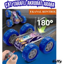 Giffy Oyuncak 2.4 Ghz Uzaktan Kumandalı Çift Taraflı LED Işıklı Şarjlı Akrobat Rc Araba – 360° Takla Atan