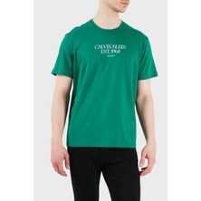 Calvin Klein Logolu Pamuklu Regular Fit Kısa Kollu T Shirt LV14RF804GL4G Erkek T Shirt LV14RF804G L4G