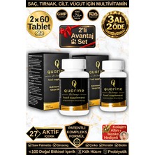 Dr. Sammy's Quarine Saç, Tırnak, Cilt ve Vücut Vitamini - 2'li Avantaj Set (2 Aylık Kür) - Dökülme ve Yıpranma Karşıtı Keratin, Biotin, Bitkisel Kök Hücre Extratları,ginseng ve Multivitamin Içeren Diyet Takviyesi