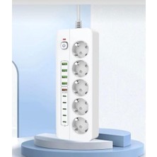 Skygo Dayanıklı Power Tuşlu 5'li Grup Priz 5xusb 5x Type-C Çıkışlı Priz 2 mt Kablolu