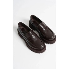 modaiconu Kadın Günlük Acı Kahve Loafer Ayakkabı TR10MS02B