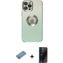 Pileli Store Pilelistore™ iPhone 12 Pro Max Kılıf Kutup Yansıma Özel Seri - Siyah 3D Antistatik Hayalet Cam Ekran Koruyucu + Shine Kamera Lens Koruma Cam - Gs