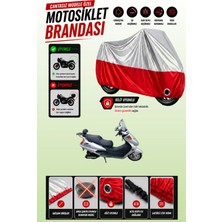 Cemku Twin Üst Gri - Alt Kırmızı Dorado Akida Scooter 150 Uyumlu Motor Brandası, Arka Çanta Uyumsuz
