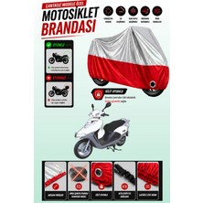 Cemku Twin Üst Gri - Alt Kırmızı Arora Ar 50 Special Uyumlu Motor Brandası, Arka Çanta Uyumsuz