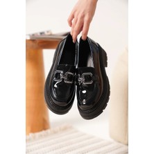 modaiconu Rugan Siyah Kadın Loafer TR17MS01B