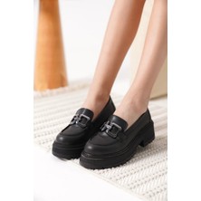 modaiconu Cilt Siyah Kadın Loafer TR17MS01D