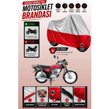 Cemku Twin Üst Gri - Alt Kırmızı Çelik Motor Victory 125 Uyumlu Motor Brandası, Arka Çanta Uyumsuz