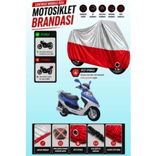 Cemku Twin Üst Gri - Alt Kırmızı Kanuni Trex 125 Uyumlu Motor Brandası, Arka Çanta Uyumsuz