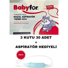 Babyfor Burun Aspiratörü Yedek Ucu 30 Adet + Burun Aspiratörü Hediyeli