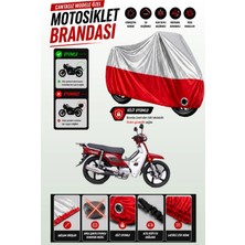 Cemku Twin Üst Gri - Alt Kırmızı Kanuni Trodon Xs 50 Uyumlu Motor Brandası, Arka Çanta Uyumsuz