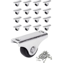 Skygo Mini Sabit Mobilya Tekerlekleri, Siyah, 4cm x 2.2cm, 15 kg Taşıma Kapasitesi, 19MM Makara Çapı, Sehpa ve Komidin Için, Vidalar Dahil, 16 Adet