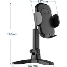 Skygo Masaüstü Telefon Standı 360 Derece Dönebilen Başlıklı Ayaklı Telefon Tripodu