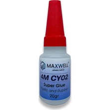Skygo Maxwell CY02 Etil Siyanoakrilat Bazlı Hızlı Yapıştırıcı, Düşük Viskoziteli, Şeffaf, Epdm ve Lastik Köpük Için, Nsf Onaylı, 20GR