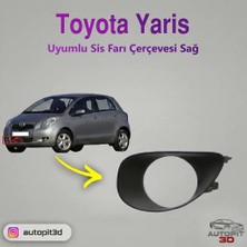 AutoPit 3D Toyota Yaris (2006–2009) Uyumlu Sis Farı Kapağı Sağ Taraf