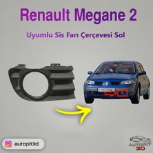 AutoPit 3D Renault Megane 2 Uyumlu Sol Sis Farı Çerçevesi
