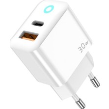 Skygo Blue Pd 30WATT Hızlı Şarj Aleti, A + C Girişli, Beyaz