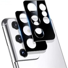 Skygo Galaxy S21 Ultra Ile Uyumlu Kamera Koruyucu Cam Filmi, Siyah