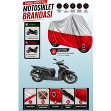 Cemku Twin Üst Gri - Alt Kırmızı Honda Sh 300 Uyumlu Motor Brandası, Arka Çanta Uyumsuz