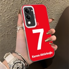 HONTINGA Vivo Y29S ile Uyumlu Kılıfı Silikon Kenar Sert Arka Düşüme Önleyici Basitlik Anti Düşme Kamera Korumali Dünya Kupası 7 Numara Kerem Aktürkoğlu Desen Telefon Kılıfı K1-1210