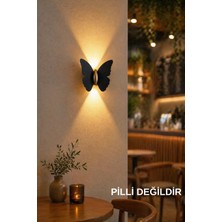Edison Modern Kelebek Aplik Iç ve Dış Mekan Aplik Butterfly LED Aplik Siyah Gövde Gün Işığı Kelebek Aplik