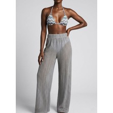Brandhills Gri Renk Ajur Dokulu Plaj Pantolonu