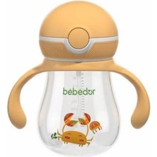 Bebedor 260 ml Bas Aç Kapaklı Alıştırma Bardağı 12+ Ay Sarı Renk BPA İçermeyen Materyal